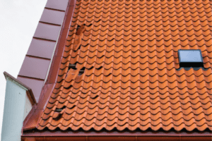 missing tiles on a roof