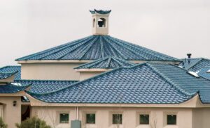 Blue glazed roof